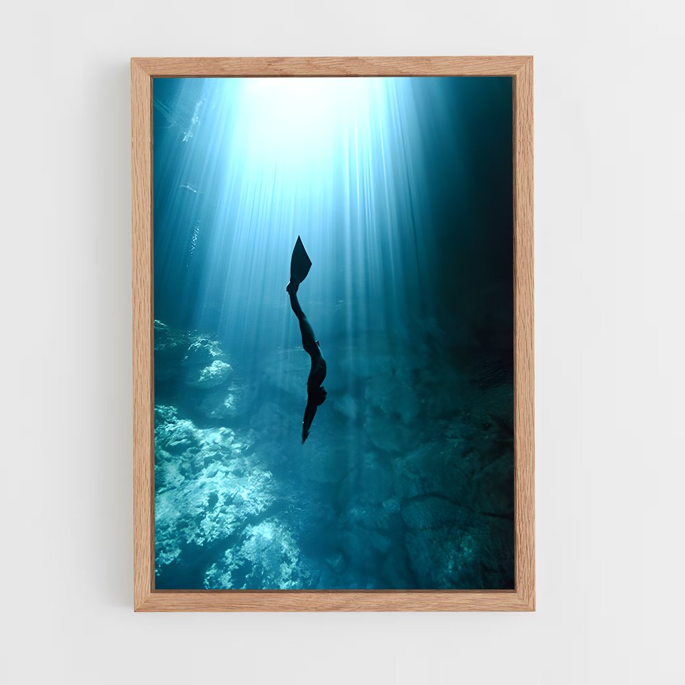 Poster Plongée Lumineuse – affiche Plongée en apnée (vue 4)
